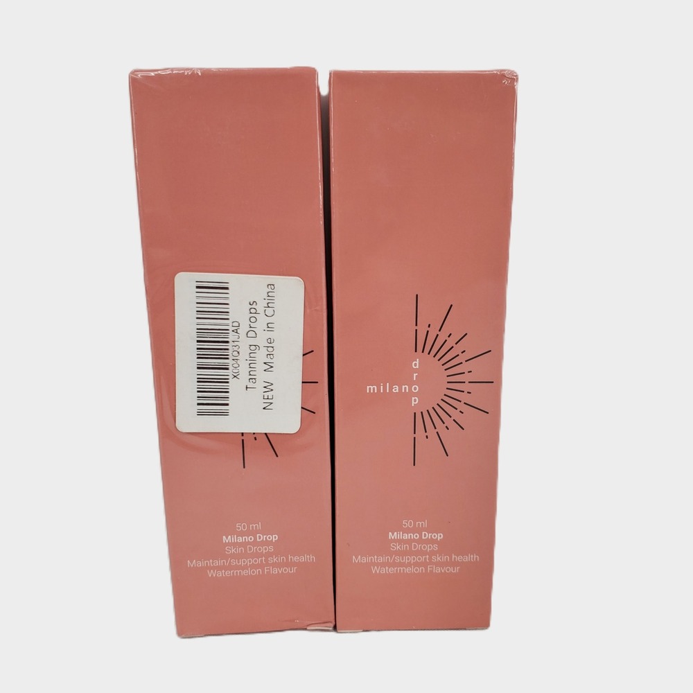 Milano Drop Tanning Skin Drops Watermelon Flavour‎ 50ml 2 Pack Skin Health New